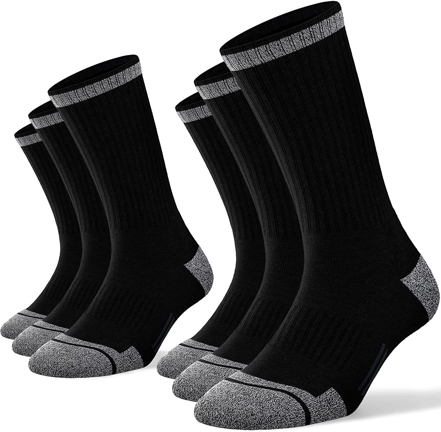 FITRELL 6 Pack Men's Athletic Crew Socks Cushioned Work Boot Socks Size 9-12/12-15 - Image 5